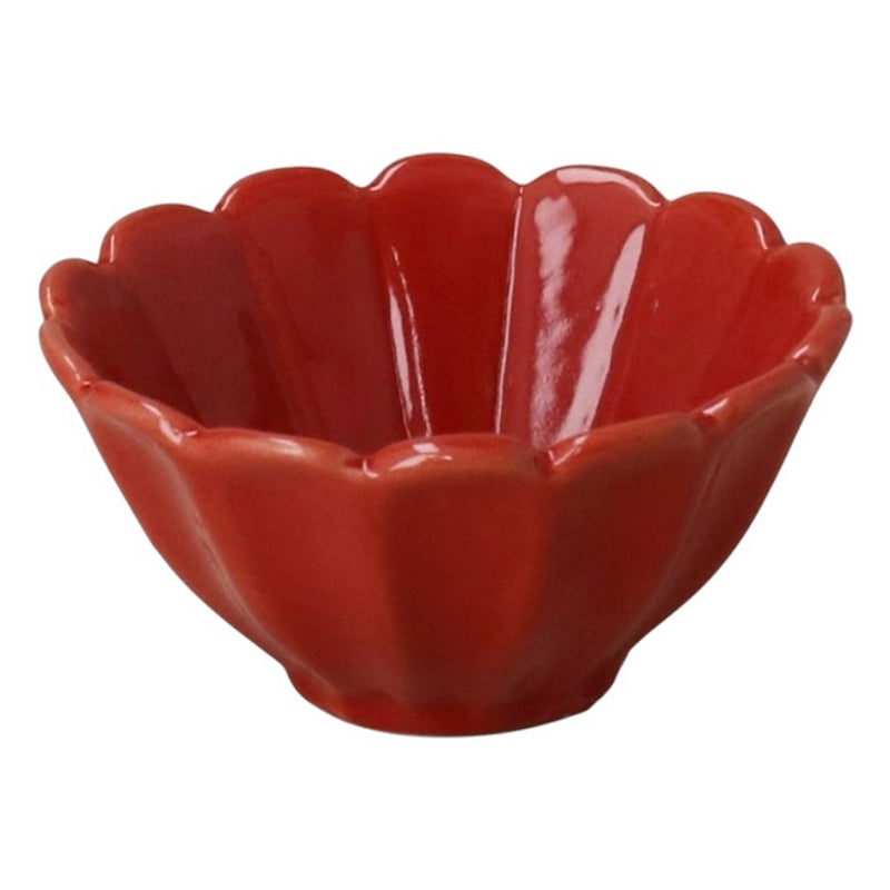 Gisela Graham Burgundy Stoneware Fluted Bowl Mini 37883 main