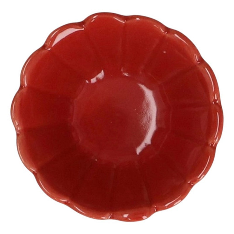 Gisela Graham Burgundy Stoneware Fluted Bowl Mini 37883 top