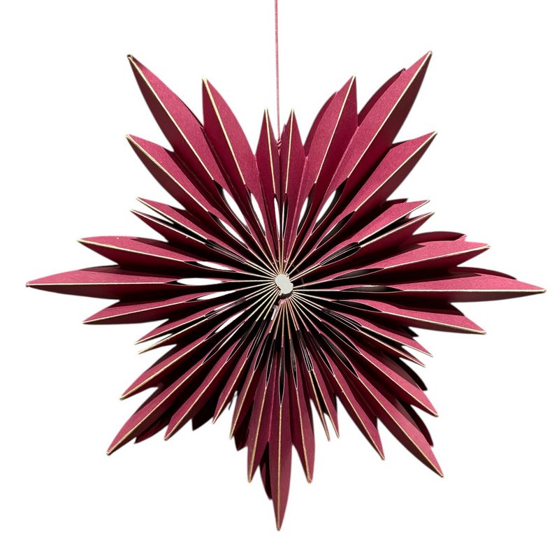 Burgundy & Gold Paper Snowflake Decoration