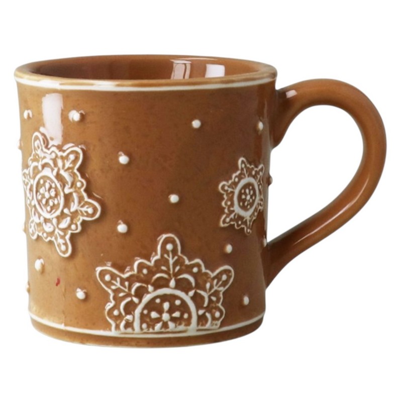 Gisela Graham Ceramic Gingerbread Mug Small front