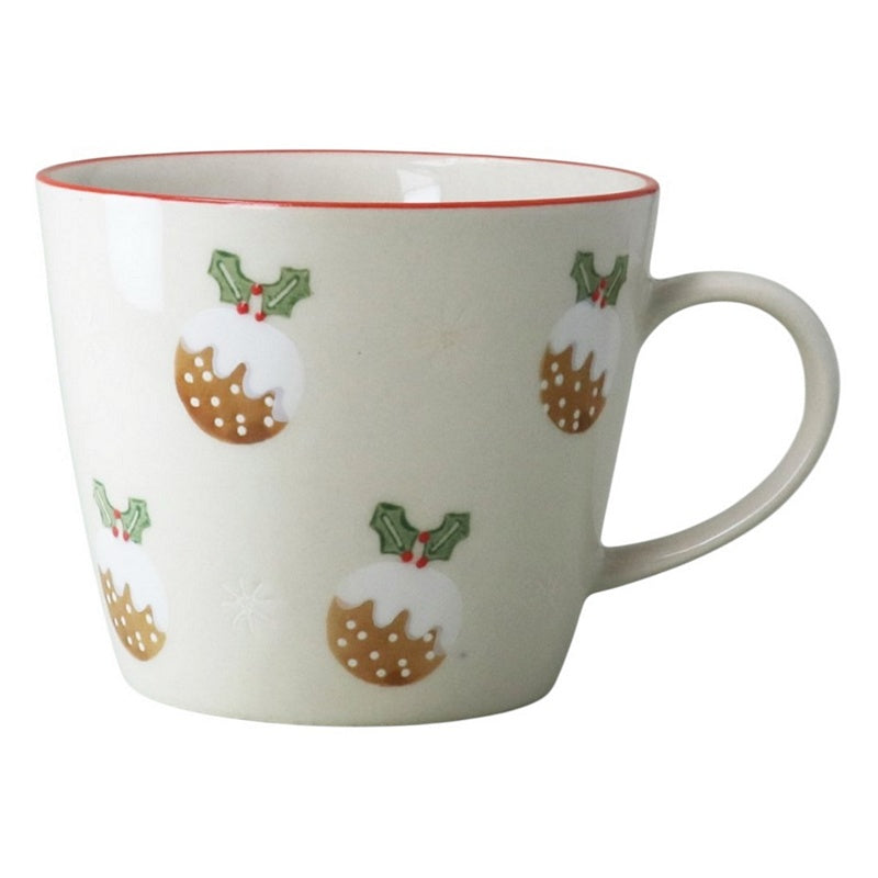 Gisela Graham Christmas Puddings Stoneware Mug 31519 front