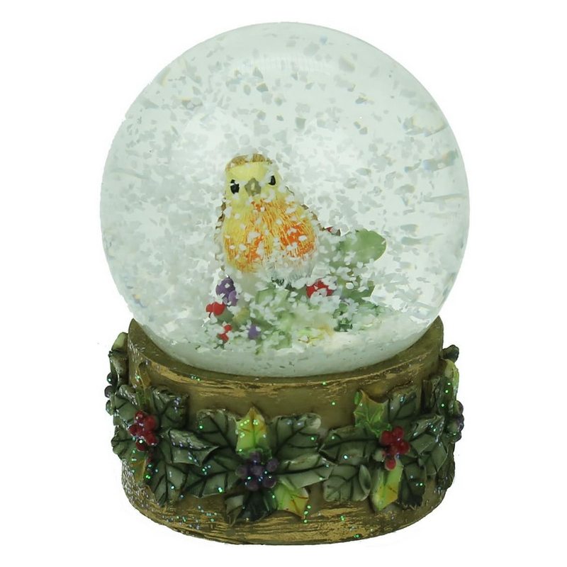 Gisela Graham Christmas Robin Snow Dome 30816 shaken