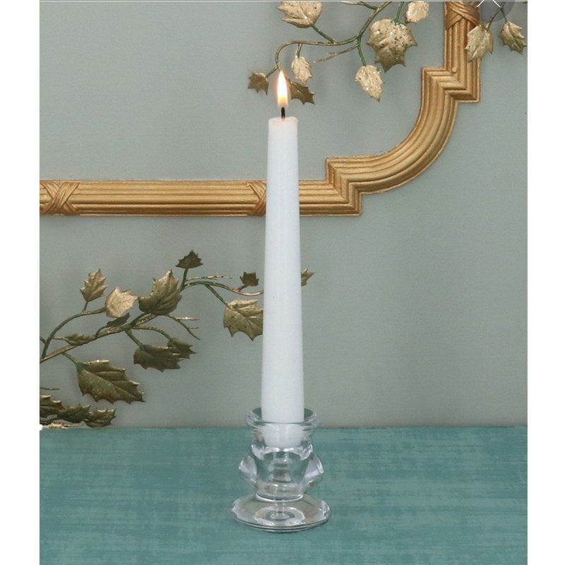 Gisela Graham Clear Glass Short Candlestick 53091 lifestyle