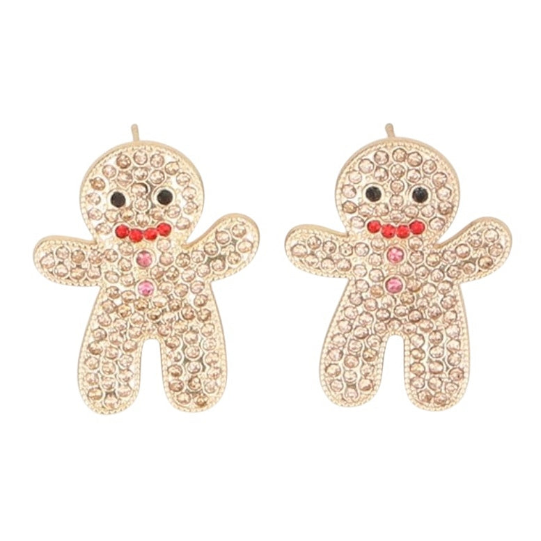 Gisela Graham Earrings Jewelled Gingerbread Man 39430 main