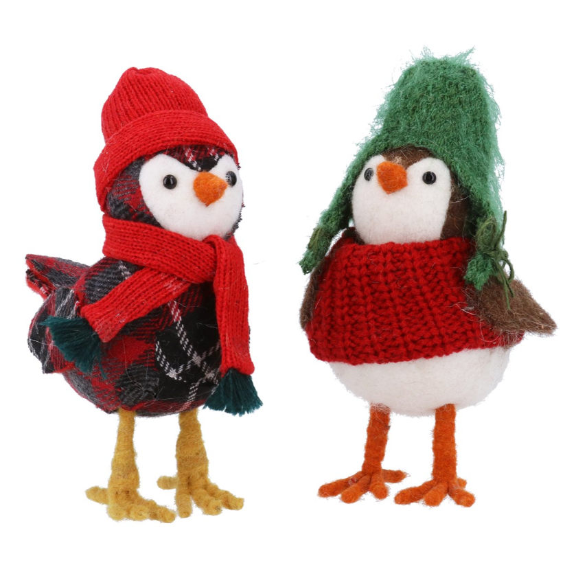 Gisela Graham Fabric Bird Ornament in Winter Outfit 38712 selection