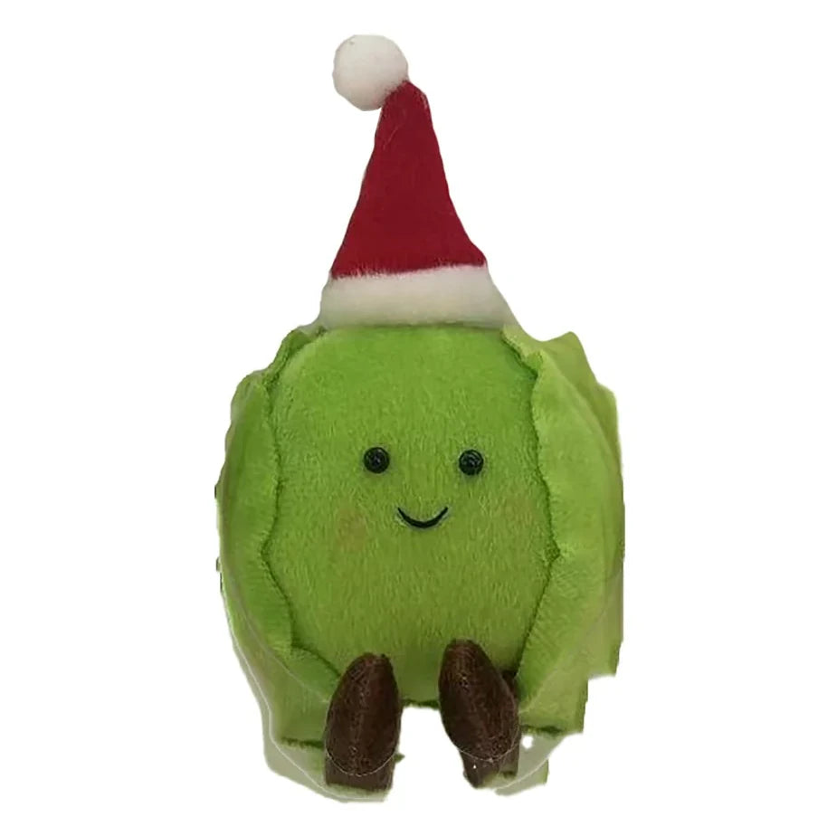 Gisela Graham Fabric Green Sprout Man Santa Hat Shelf Sitter 34942 main