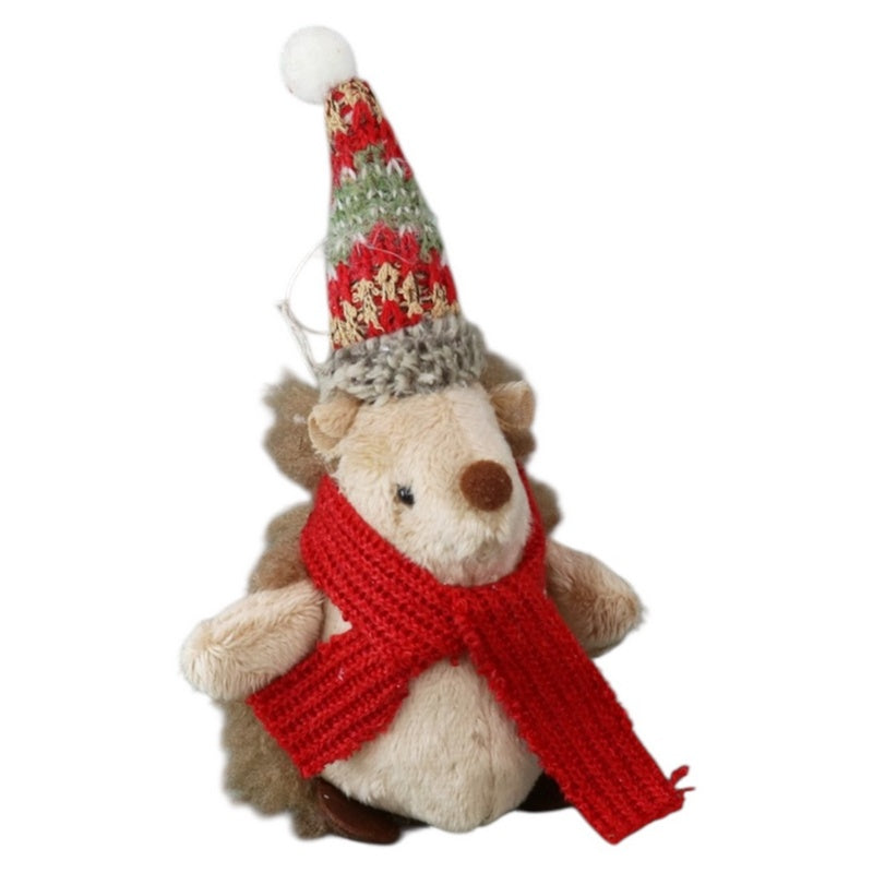 Gisela Graham Fabric Hedgehog With Hat & Scarf Decoration 10568 main