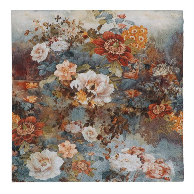Gisela Graham Floral Canvas Paper Napkins 37728 front