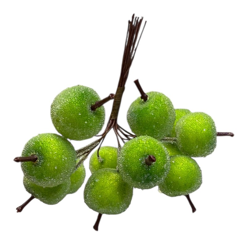 Gisela Graham Frosted Green Mini Apple Bunch 41260 side
