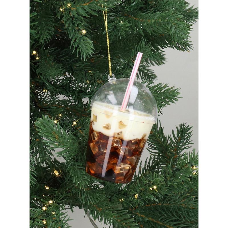 Gisela Graham Glass Iced Coffee Decoration 01808 on tree