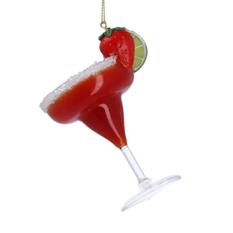 Gisela Graham Glass Strawberry Diaquiri Decoration 02663 front