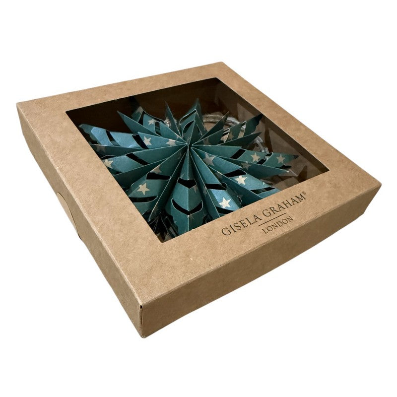 Gisela Graham Green Paper Fretwork Snowflake 10924 packaging