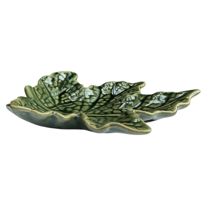 Green Stoneware Mini Maple Dish