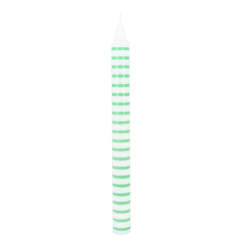 Gisela Graham Green Stripe Crown Candle 51786 main