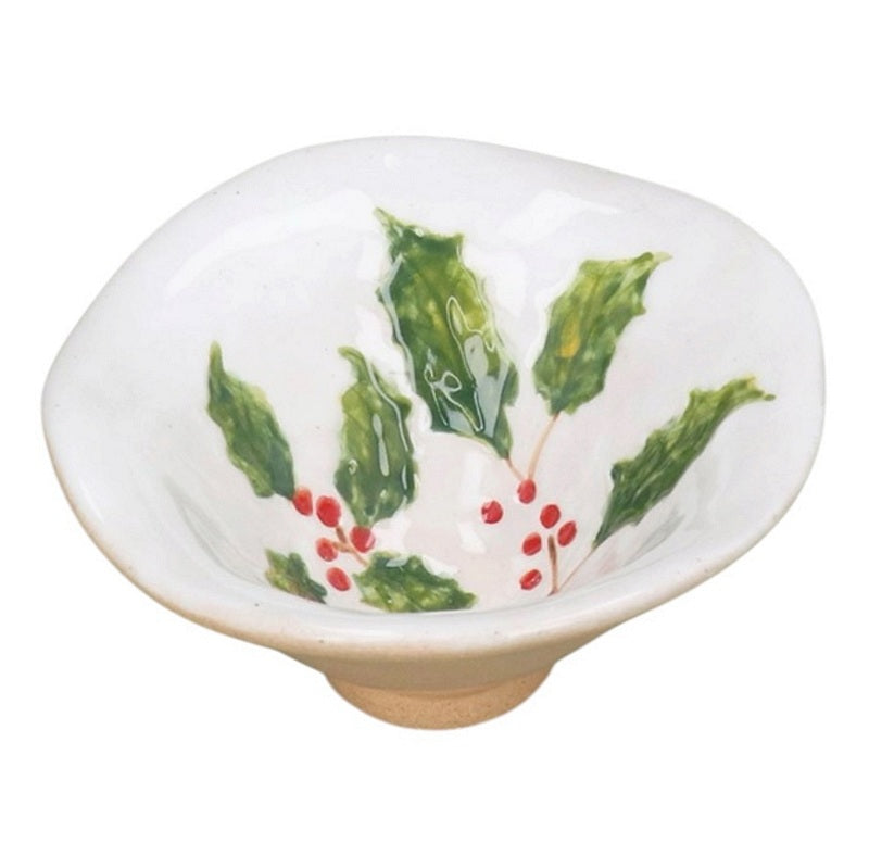 Gisela Graham Holly & Berries Stoneware Mini Bowl 39115 main