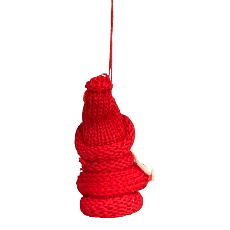 Gisela Graham Knitted Red Scandi Girl Decoration 11662 rear