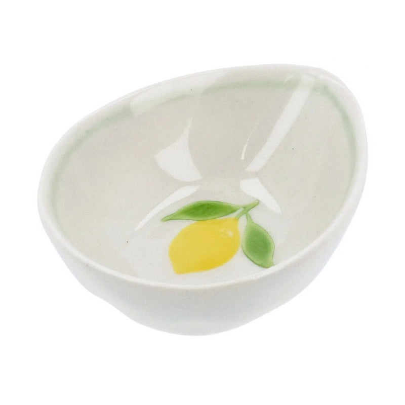 Gisela Graham Lemon Hand-painted Stoneware Egg Shaped Pinch Bowl 80110 front