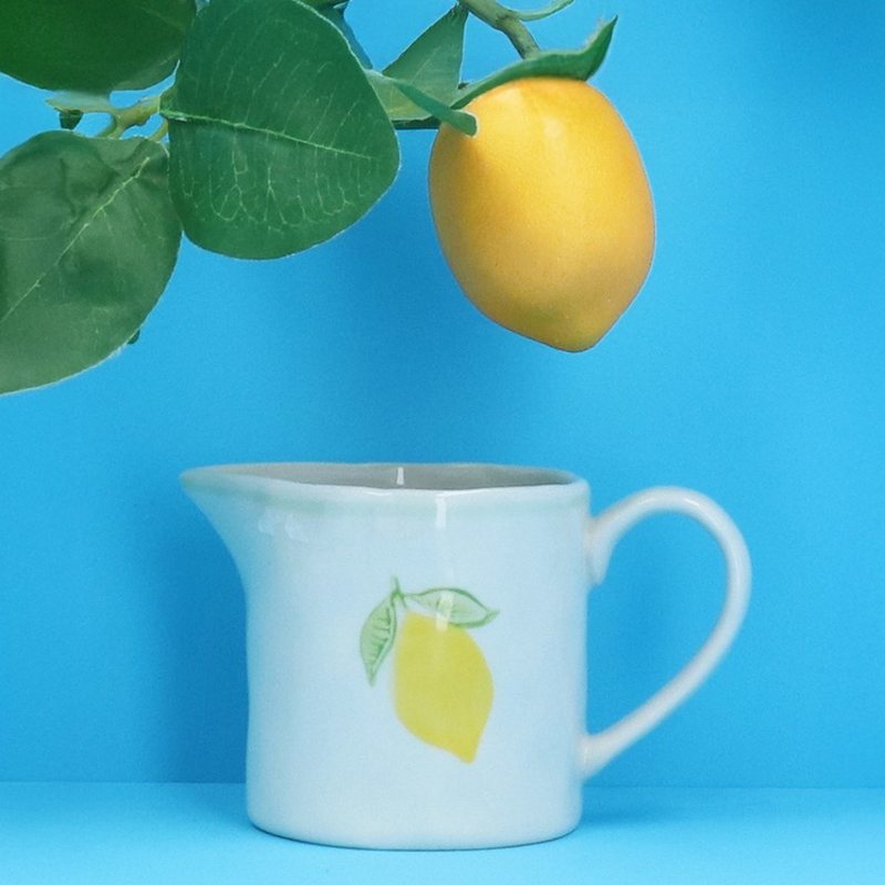 Gisela Graham Lemon Handpainted Stoneware Mini Jug 80104 lifestyle