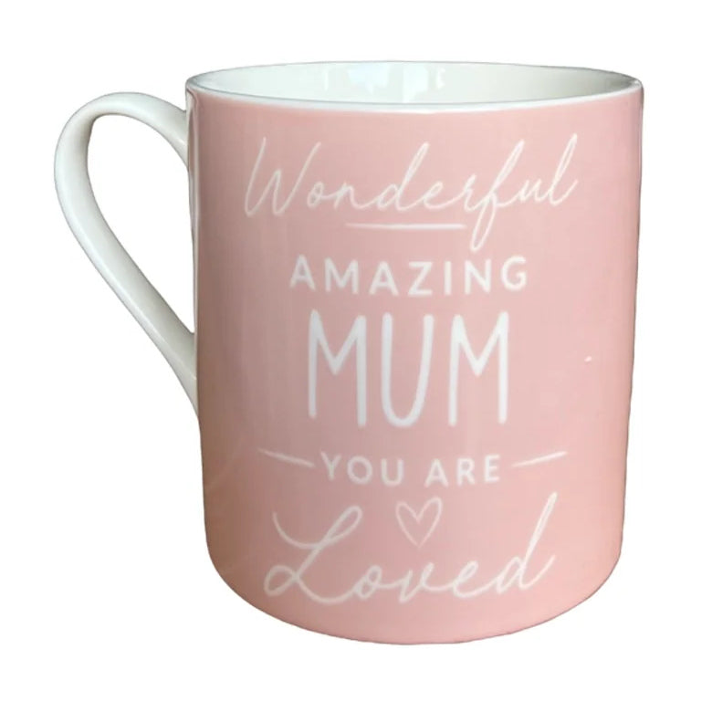 Gisela Graham Lovely Mum Pink Mug 30164 rear