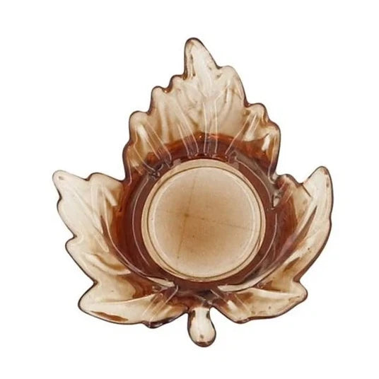 Gisela Graham Maple Leaf T-Light Candle Holder Dark Amber 50041 top