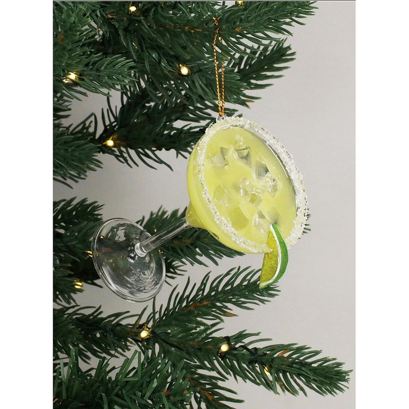 Gisela Graham Margarita with Lime Glass Decoration 02649 on tree