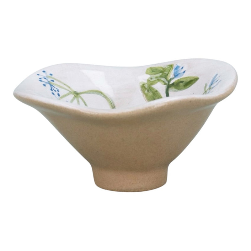 Gisela Graham Meadow Blue Flower Stoneware Mini Snack Bowl 80252 side