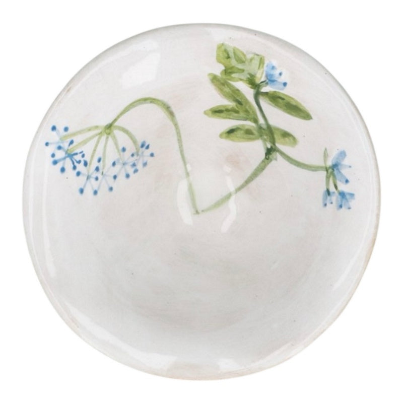 Gisela Graham Meadow Blue Flower Stoneware Mini Snack Bowl 80252 top