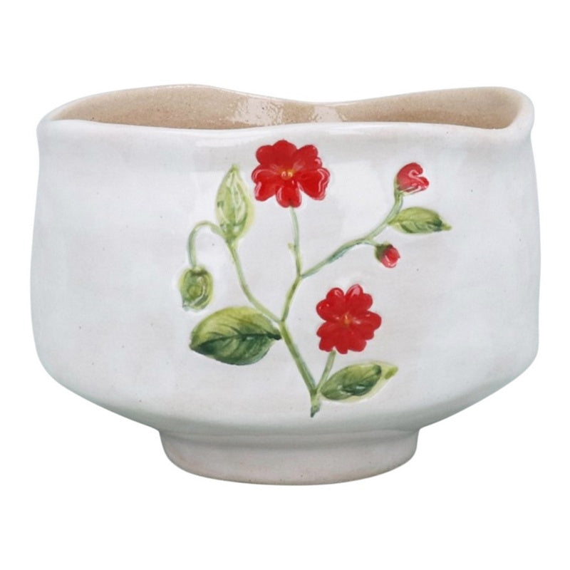 Gisela Graham Meadow Red Flower Stoneware Bowl 80620 front