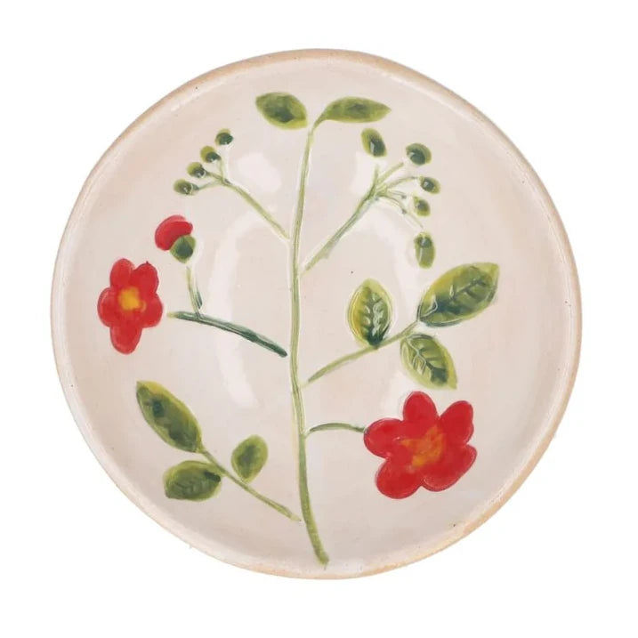 Gisela Graham Meadow Red Flower Stoneware Mini Bowl 80230 main