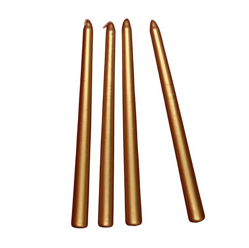 Gisela Graham Metallic Gold Taper Dinner Candles Box of 4 51415