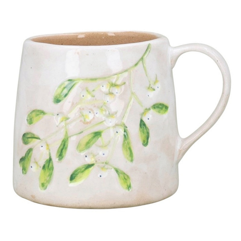 Gisela Graham Mistletoe Stoneware Mug 39081 front