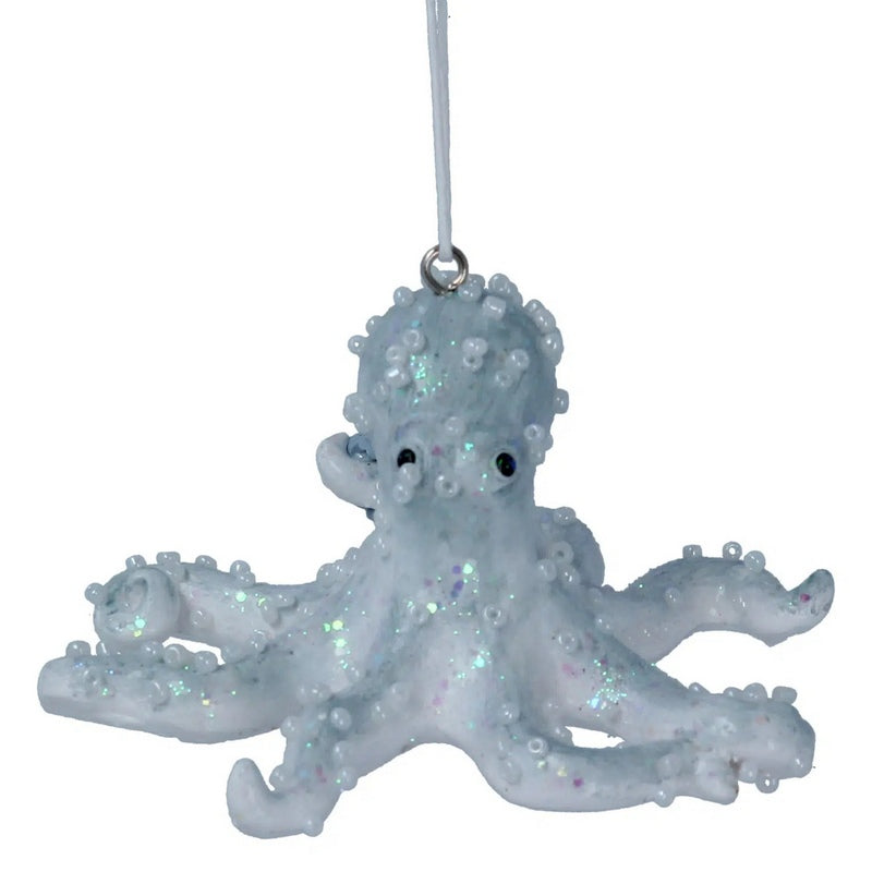 Gisela Graham Pale Blue Resin Octopus Decoration 15632 front