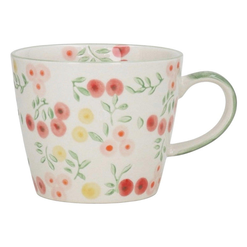 Gisela Graham Pink Berries Stoneware Mug 36590 front