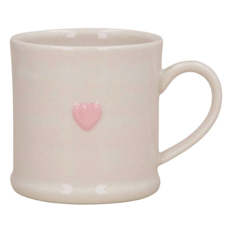 Gisela Graham Pink Heart Stoneware Mini Mug 37615 front