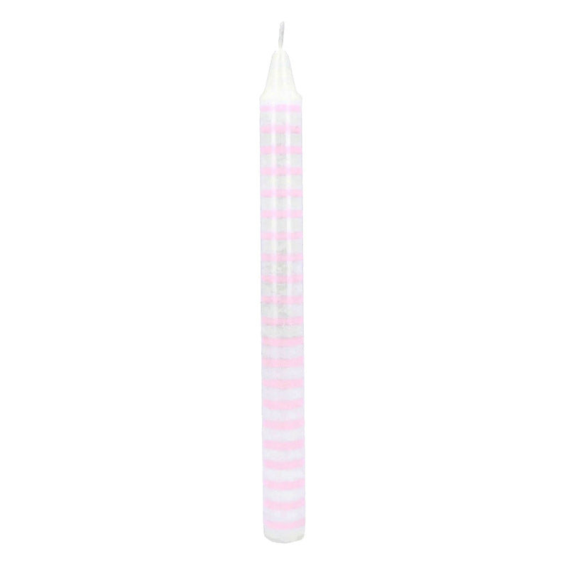 Gisela Graham Pink Stripe Crown Candle 51787 main