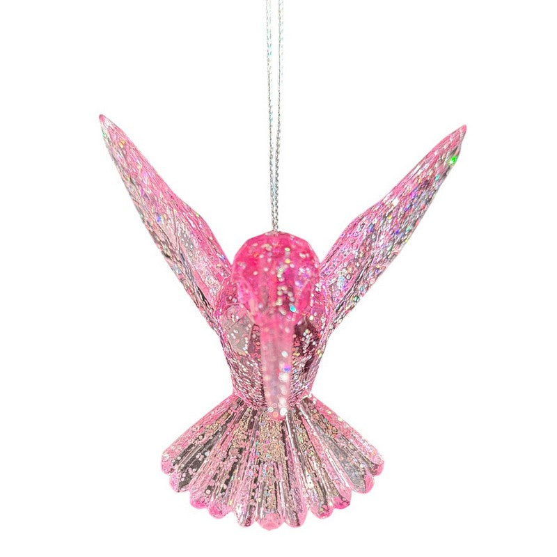 Gisela Graham Pink and Glitter Acrylic Hummingbird 12152 front