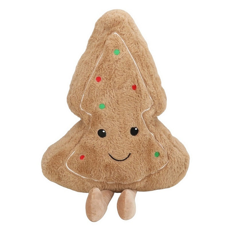 Gisela Graham Plush Happy Gingerbread Tree Cushion 39454 front