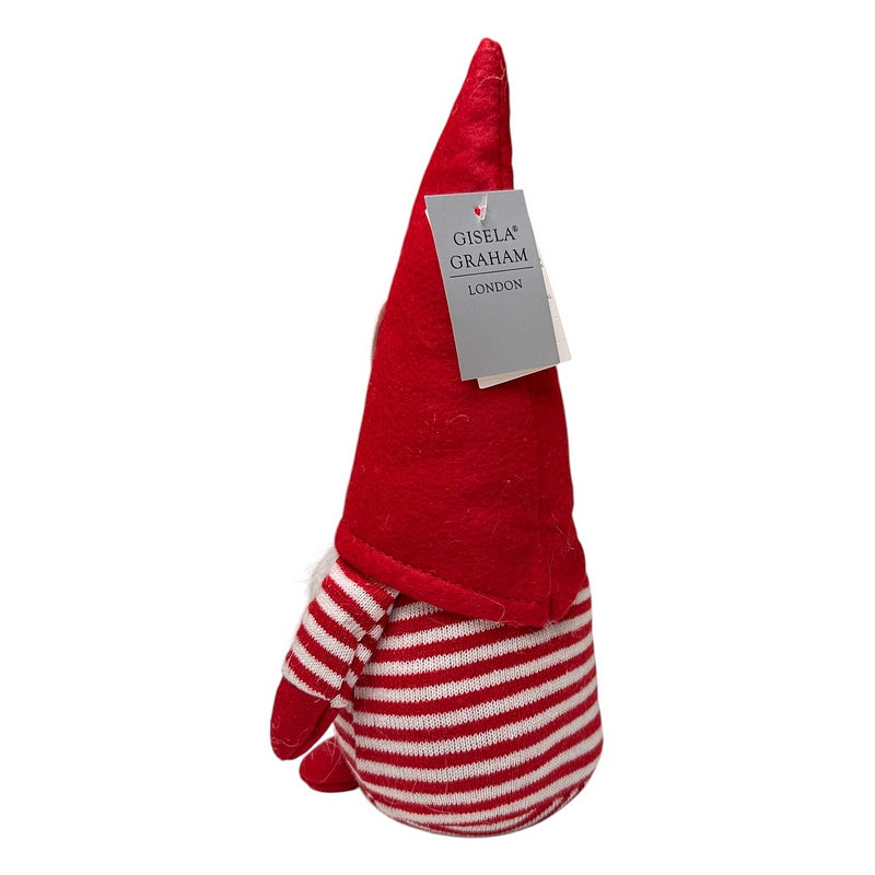 Gisela Graham Red & White Stripe Nordic Santa Ornament 36735 style 1 rear