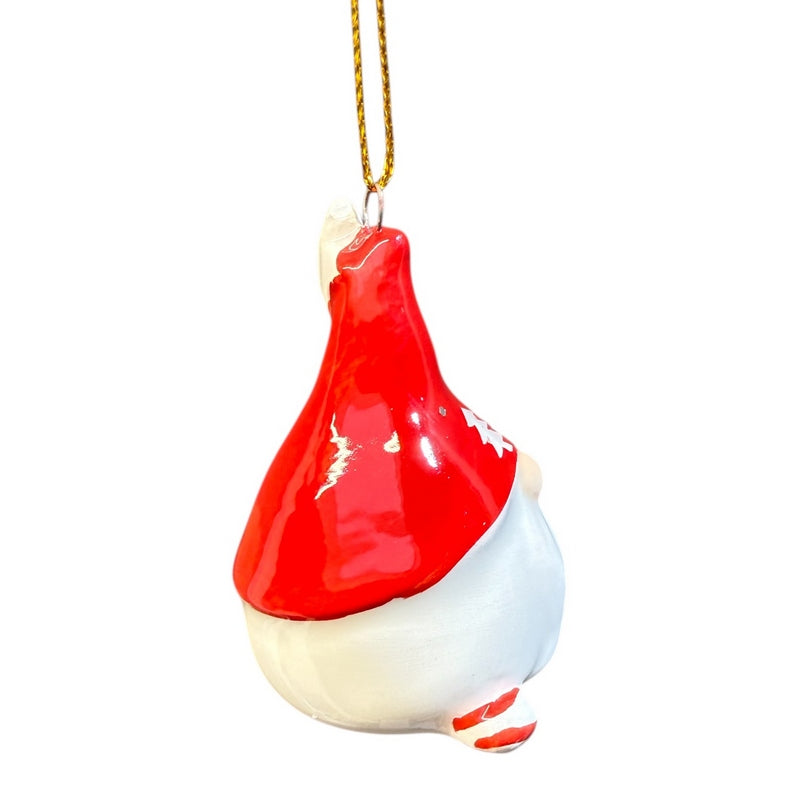 Gisela Graham Red and White Ceramic Gonk Decoration 15647 side