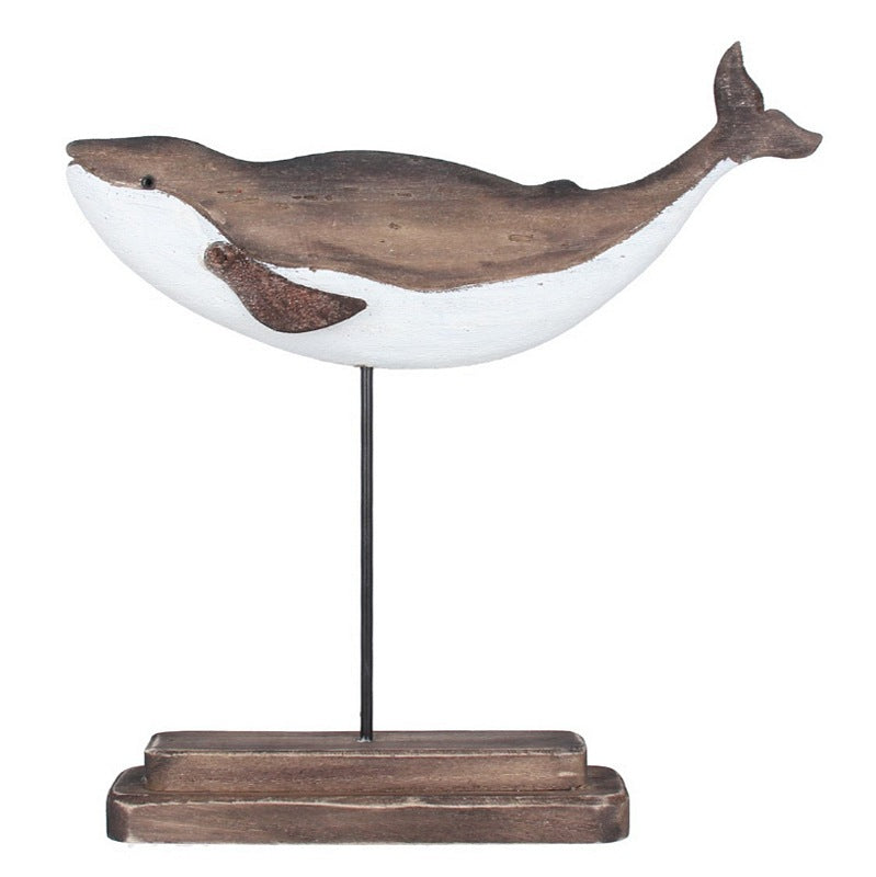 Gisela Graham Rustic Wooden Whale Large 30429 main