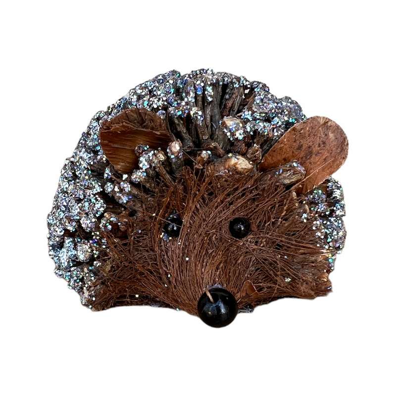 Gisela Graham Twig Hedgehog Ornament With Glitter Small 22119 front