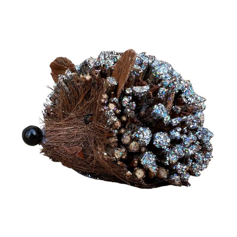 Gisela Graham Twig Hedgehog Ornament With Glitter Small 22119 side
