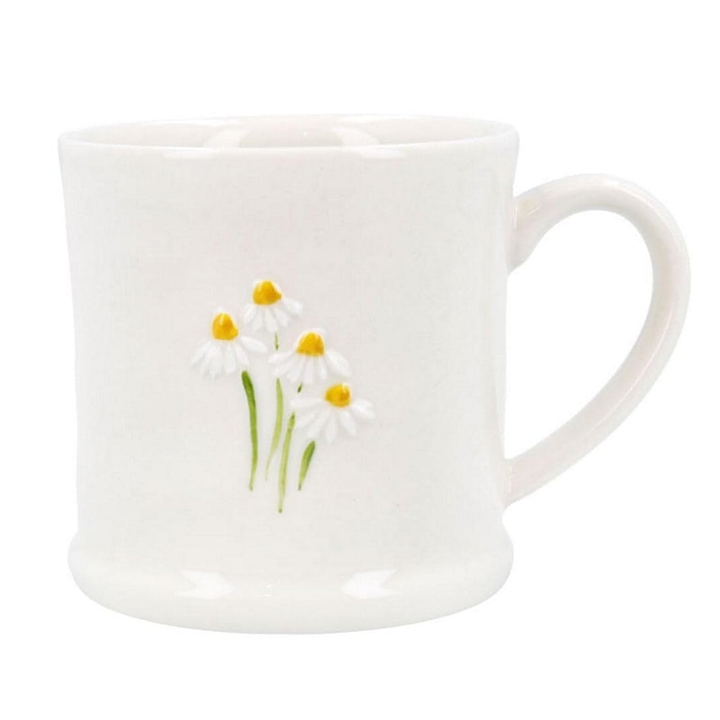 Gisela Graham White Daisies Stoneware Mini Mug 81531 front