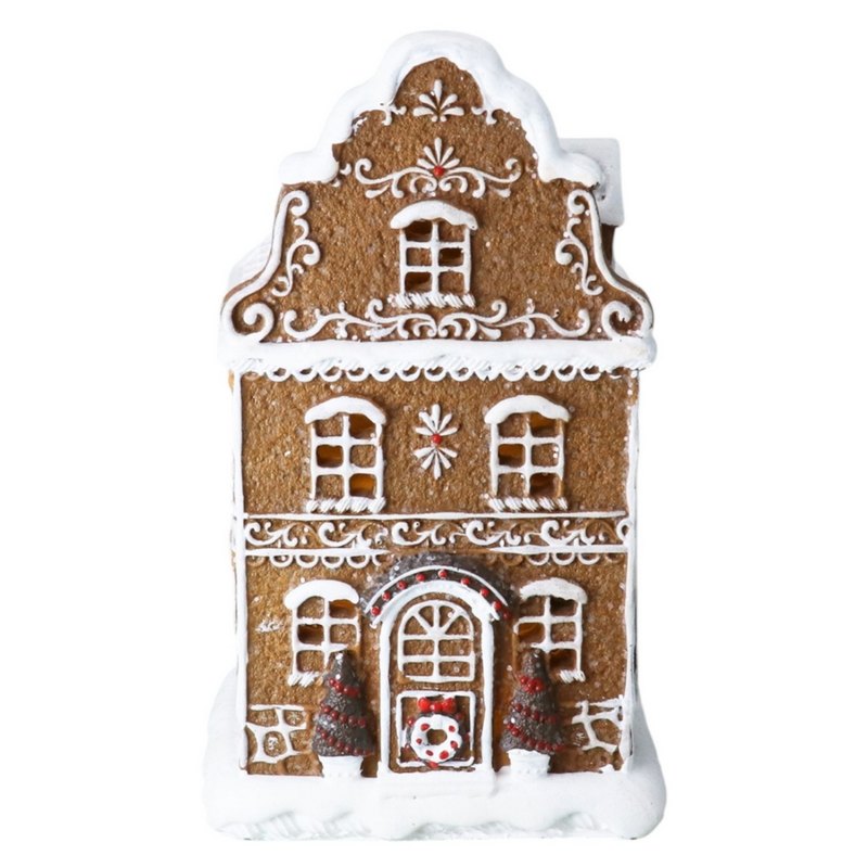 Gisela Graham White Iced LED Gingerbread Townhouse Medium 31818 main