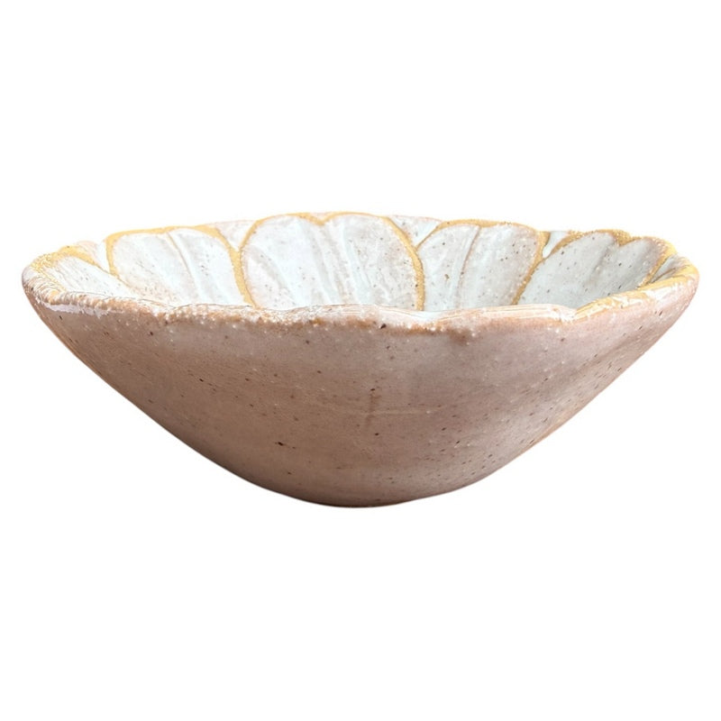 Gisela Graham White Stoneware Flower Mini Bowl 33162 side
