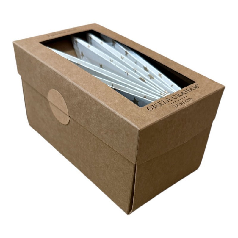 Gisela Graham White & Gold Stars Paper Star Decoration 10946 packaging