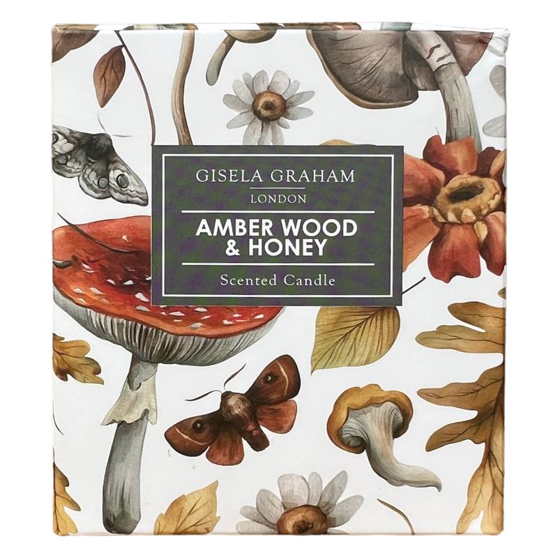 Gisela Graham Woodland Scented Boxed Candle Amber Wood and Honey 51718 box front