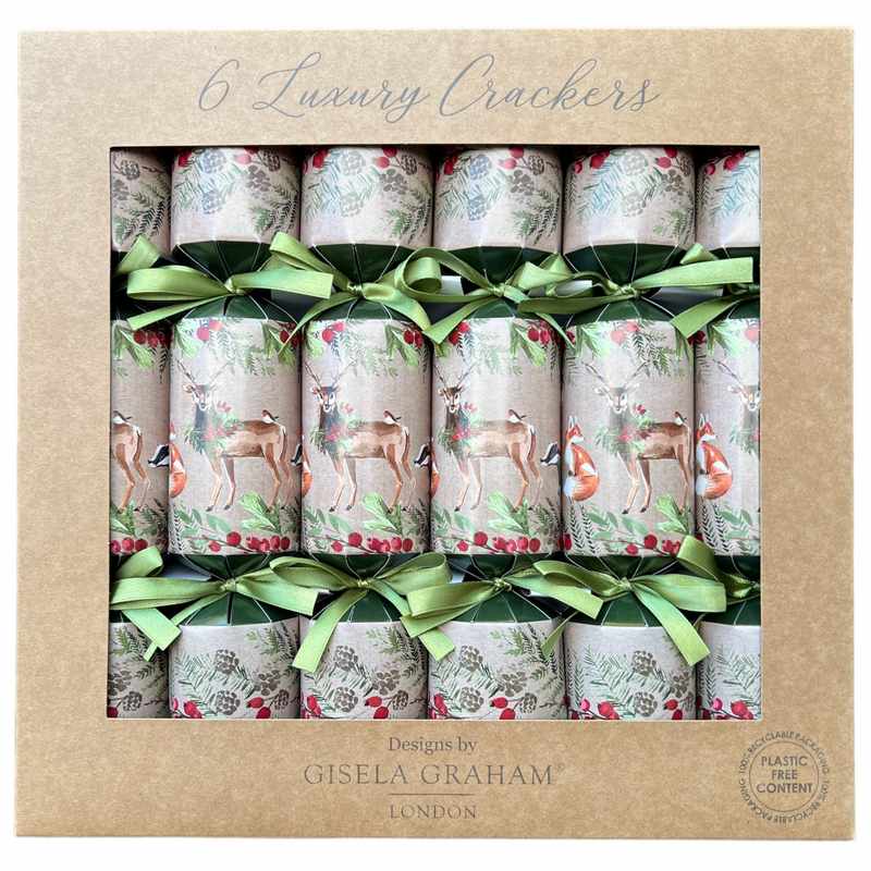 Gisela Graham Woodland Stag Luxury Christmas Crackers 32019 front