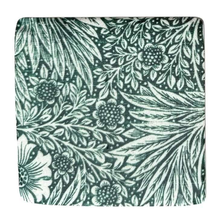 Gisela Graham Period Dark Green Floral Leaves Resin Coaster 37709 style 3