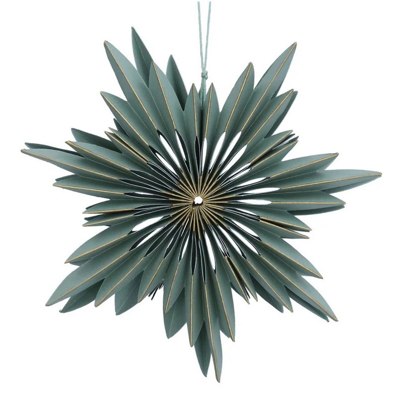 Gisela Graham Sage Green Paper Snowflake Decoration 10980 main
